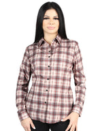 El General Womens  -  Casual Long-Sleeve Shirt - Beige/Red 44728