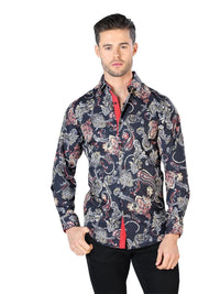 El General - Casual Long Sleeve Shirt- Black 44049 - OriginalWestern.com