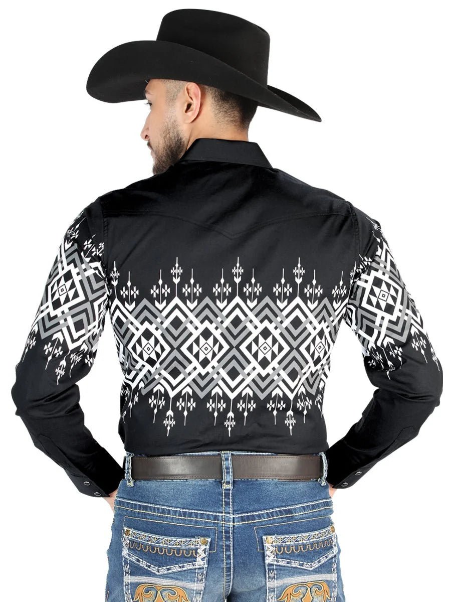 El General - Casual Long Sleeve Shirt -Black 44451 - OriginalWestern.com