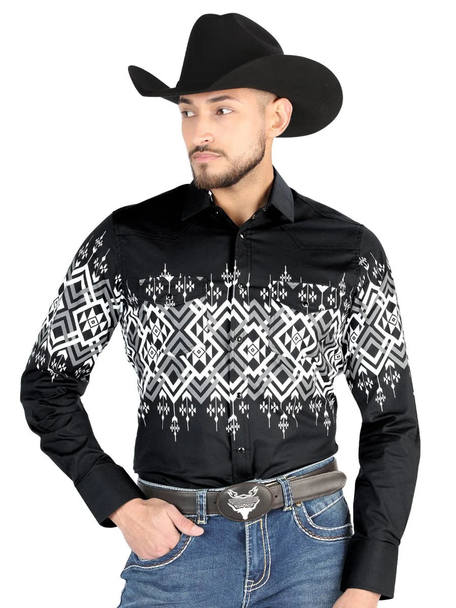 El General - Casual Long Sleeve Shirt -Black 44451