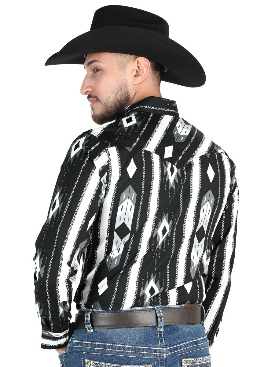 El General - Casual Long Sleeve Shirt - Black 44475 - OriginalWestern.com