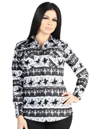 El General Women's Casual Long-Sleeve Shirt - Black 44479