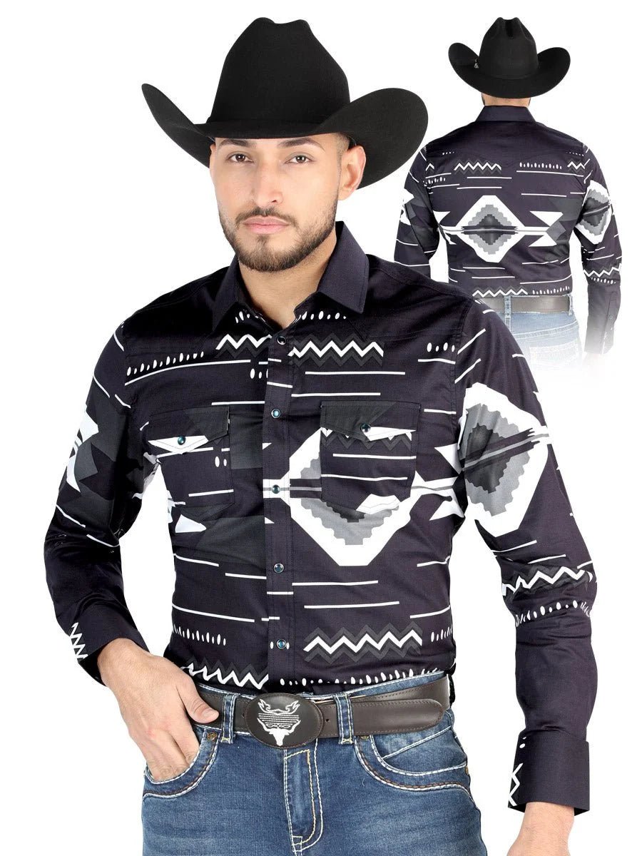 El General - Casual Long Sleeve Shirt - Black 44500 - OriginalWestern.com