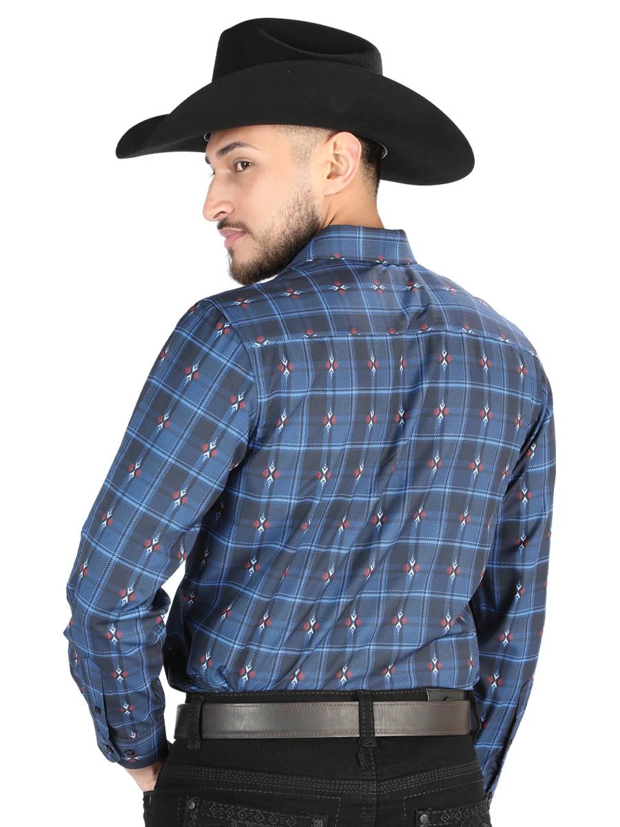 El General - Casual Long Sleeve Shirt - Black/Brown 44704 - OriginalWestern.com