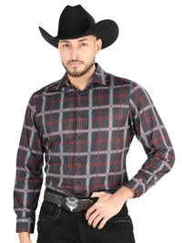 El General - Casual Long Sleeve Shirt - Black/Gray 44709 - OriginalWestern.com