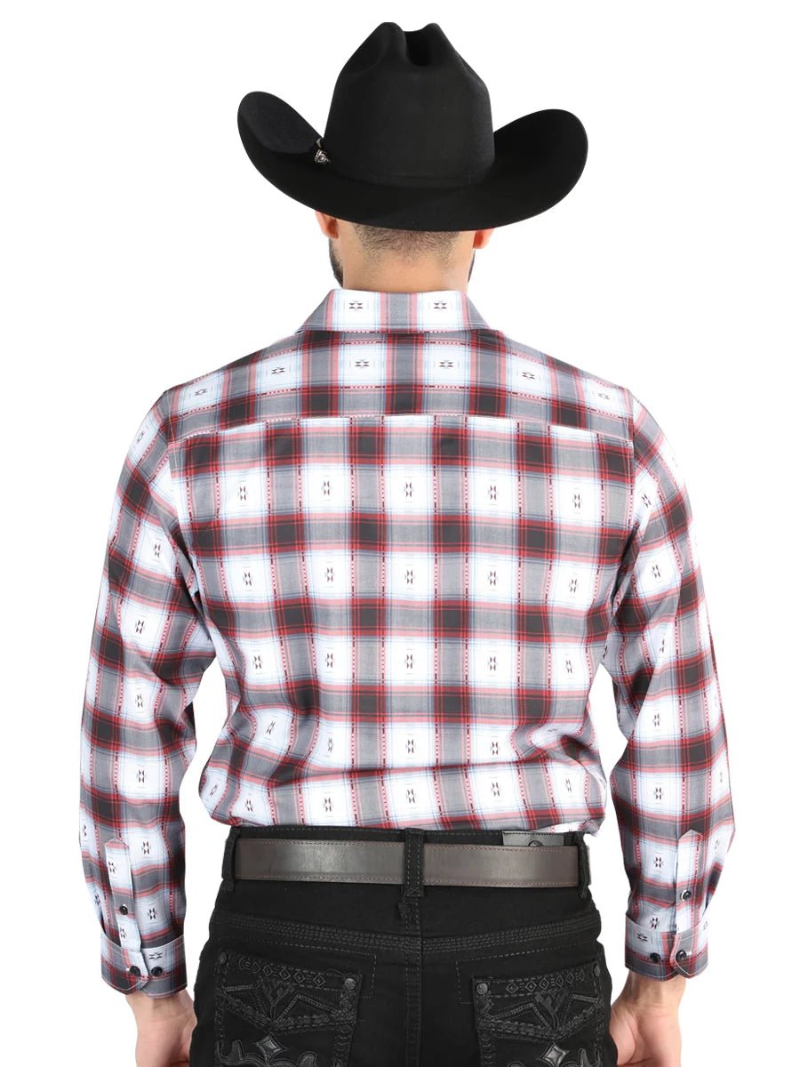 El General - Casual Long Sleeve Shirt - Black/Red 44701 - OriginalWestern.com
