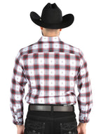 El General - Casual Long Sleeve Shirt - Black/Red 44701 - OriginalWestern.com