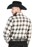 El General - Casual Long Sleeve Shirt - Brown/Sand 44700 - OriginalWestern.com