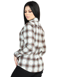 El General Womens - Casual Long-Sleeve Shirt - Brown/Sand 44717