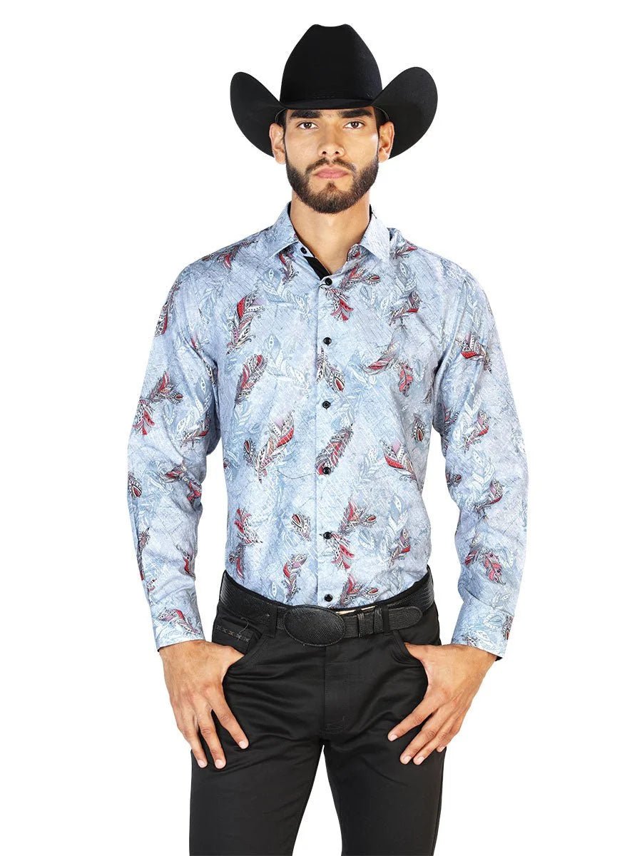 El General - Casual Long Sleeve Shirt - Gray 43815 - OriginalWestern.com