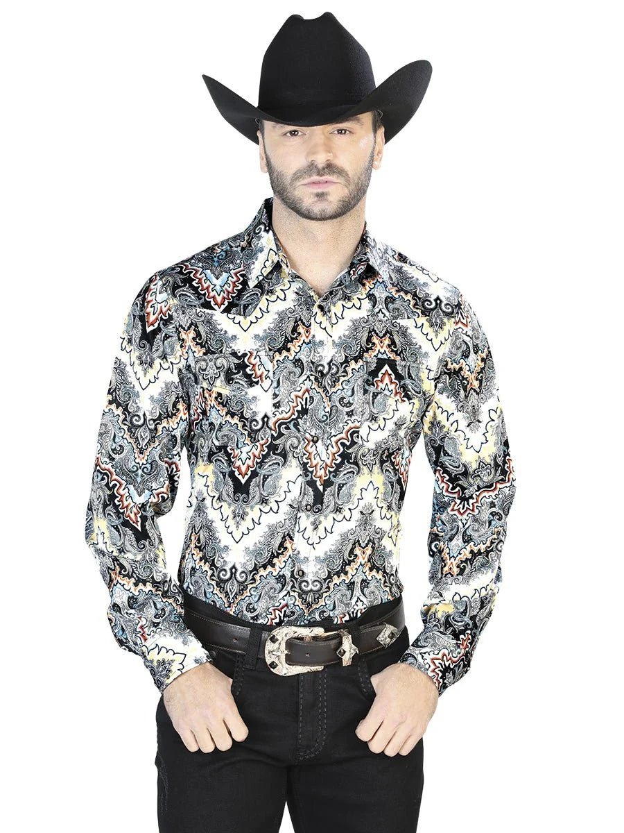 El General - Casual Long Sleeve Shirt - Gray 44067 - OriginalWestern.com