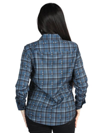 El General Womens  -  Casual Long-Sleeve Shirt - Gray/Blue 44723