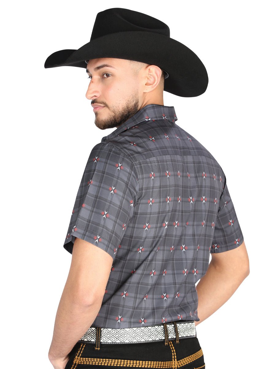El General - Casual Long Sleeve Shirt - Gray/Brown 44708 - OriginalWestern.com