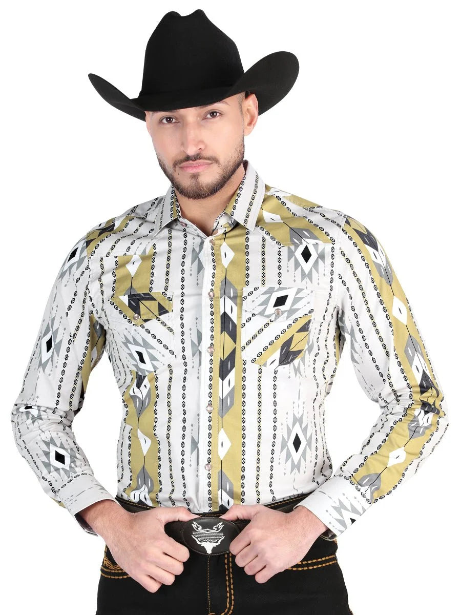 El General - Casual Long Sleeve Shirt - Gray 44473