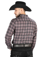 El General - Casual Long Sleeve Shirt - Mocha/Olive 44712 - OriginalWestern.com