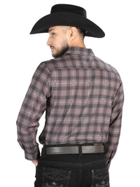El General - Casual Long Sleeve Shirt - Mocha/Olive 44712 - OriginalWestern.com