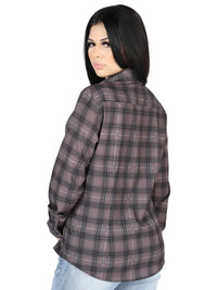 El General Womens  -  Casual Long-Sleeve Shirt - Mocha/Olive 44729