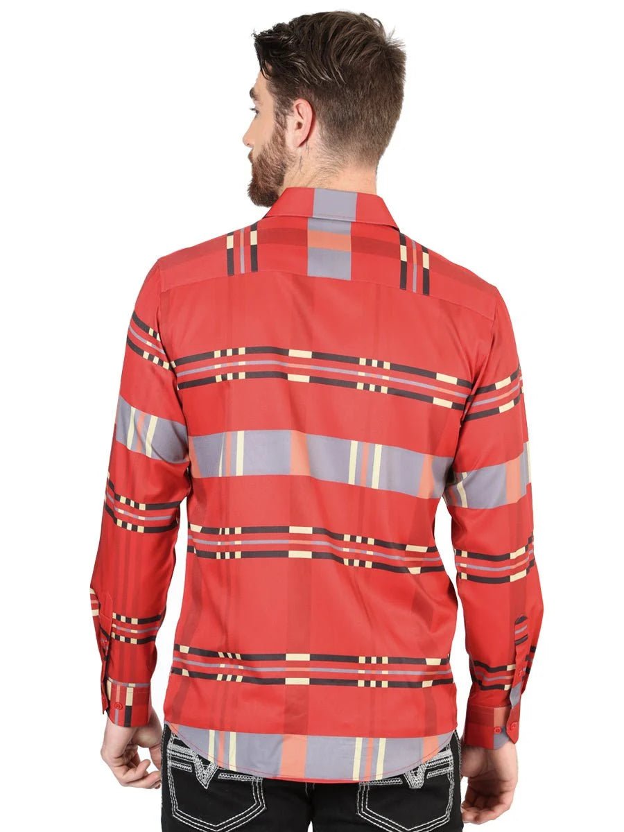 El General - Casual Long Sleeve Shirt - Red 44601 - OriginalWestern.com