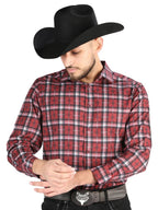 El General - Casual Long Sleeve Shirt - Red 44710 - OriginalWestern.com