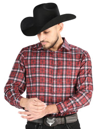 El General - Casual Long Sleeve Shirt - Red 44710 - OriginalWestern.com