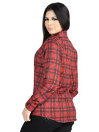 El General Womens  -  Casual Long-Sleeve Shirt - Red 44722