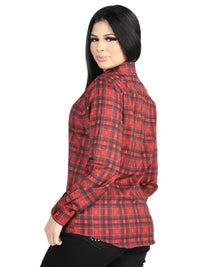 El General Womens  -  Casual Long-Sleeve Shirt - Red 44722
