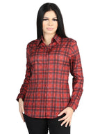 El General Womens  -  Casual Long-Sleeve Shirt - Red 44722