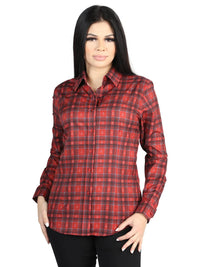 El General Womens  -  Casual Long-Sleeve Shirt - Red 44722