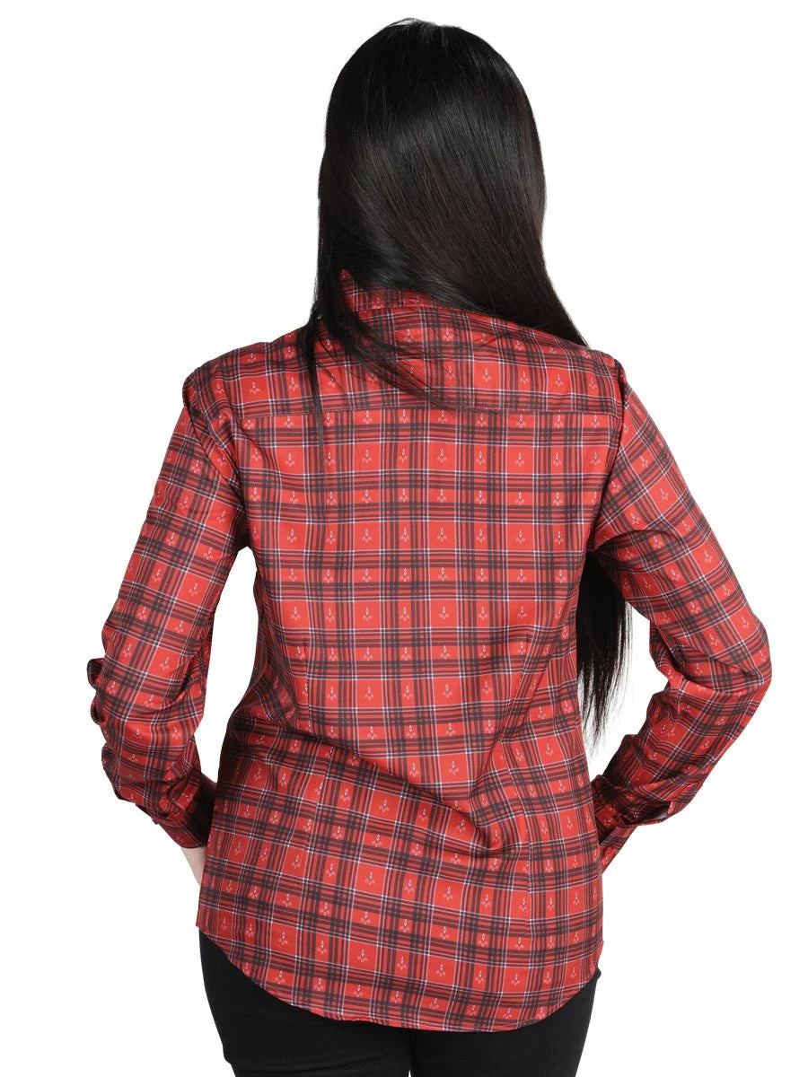El General Womens  -  Casual Long-Sleeve Shirt - Red 44722