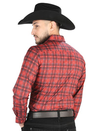 El General - Casual Long Sleeve Shirt - Red/Black 44705 - OriginalWestern.com