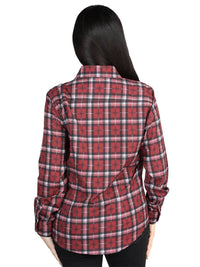 El General Womens  -  Casual Long-Sleeve Shirt - Red/Black 44727