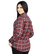 El General Womens  -  Casual Long-Sleeve Shirt - Red/Black 44727