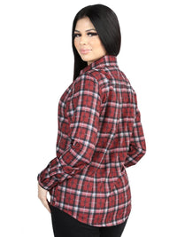 El General Womens  -  Casual Long-Sleeve Shirt - Red/Black 44727