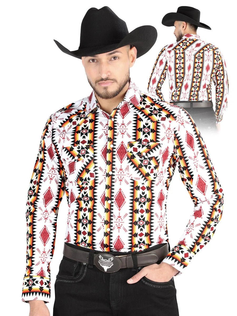 El General - Casual Long Sleeve Shirt - White 44502 - OriginalWestern.com
