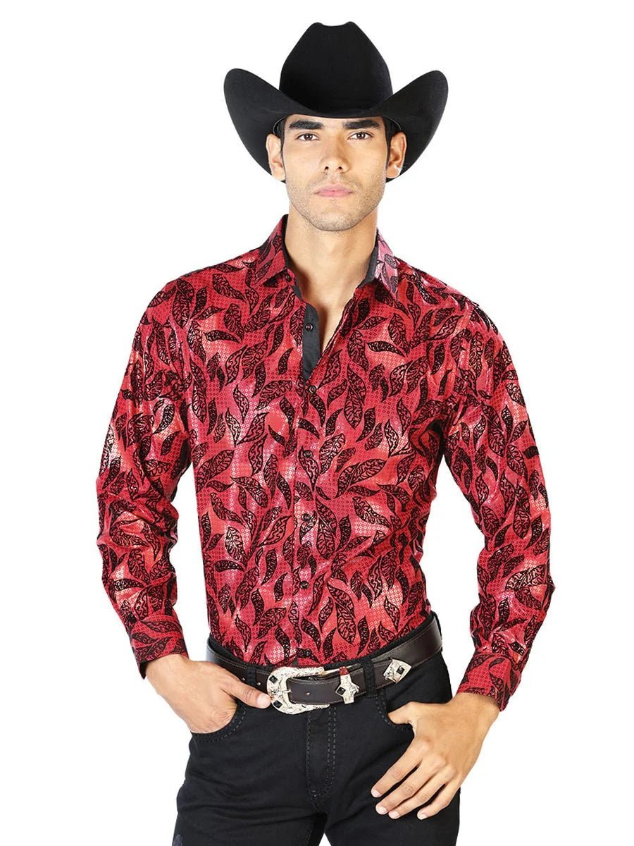 El General - Casual Long Sleeve Shirt - Wine 43588 - OriginalWestern.com