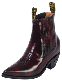 El General Cowboy Ankle Boot by El General Chameleon Wine 179 - OriginalWestern.com