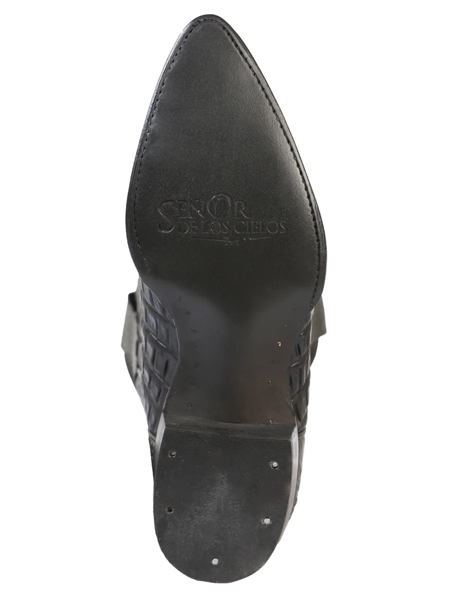 El General Cowboy Boot El Señor de los Cielos–Caiman–Black 40842 - OriginalWestern.com