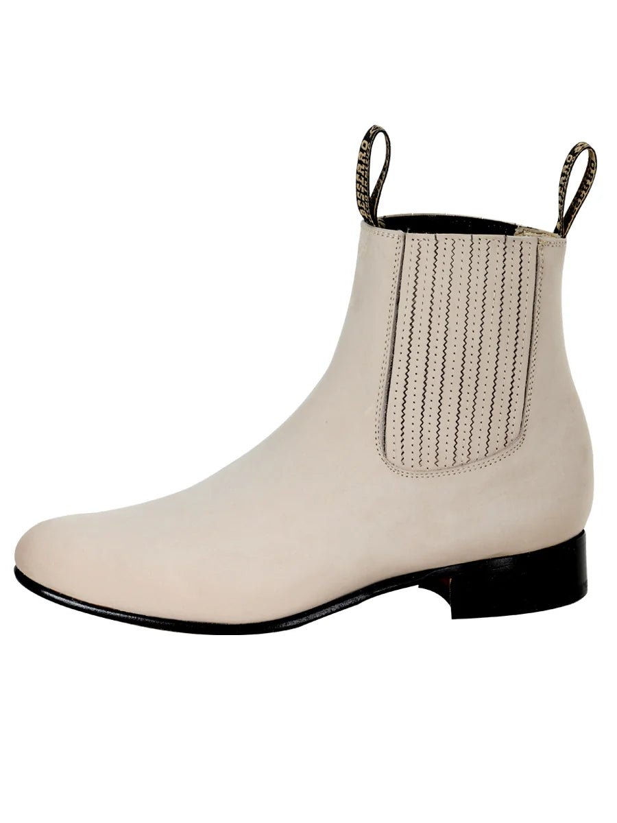 El General El Besserro Charro Boot–Nobuck Bone 205 - OriginalWestern.com