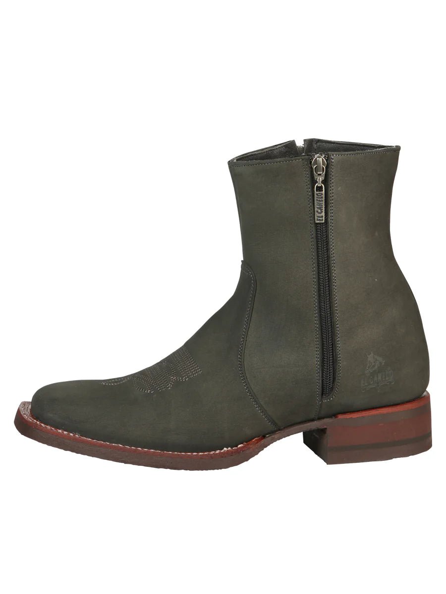 El General El Canelo Men's Ankle Boots–Nobuck Gray 45213 - OriginalWestern.com