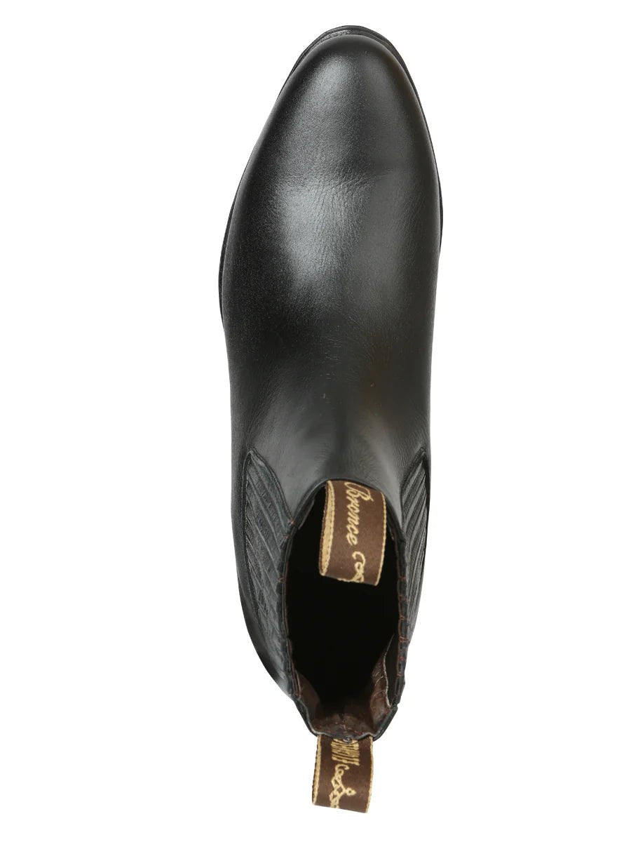 El General El Canelo Men's Charro Boots–Black 45758 - OriginalWestern.com
