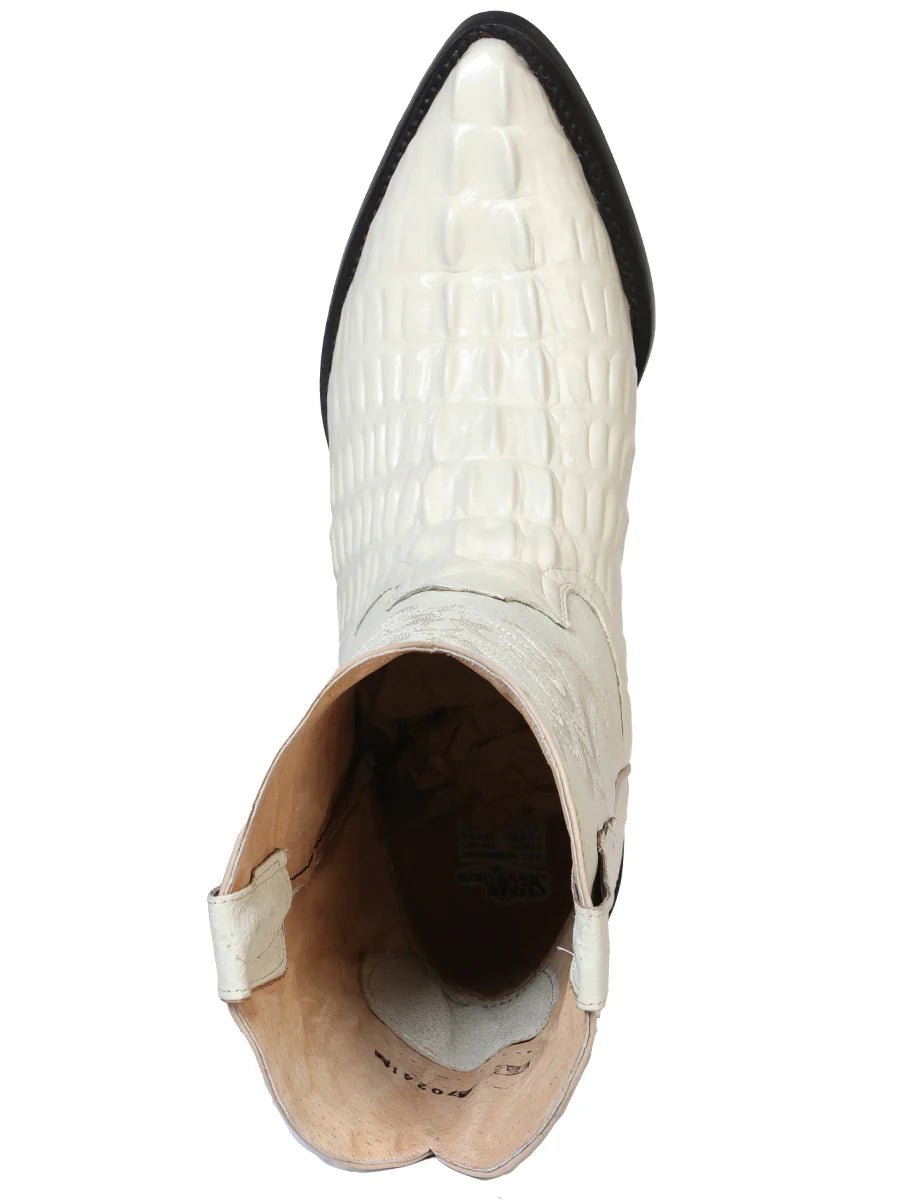 El General El Señor de los Cielos Men's Boot–Caiman Tail Print Leather–Bone 40845 - OriginalWestern.com