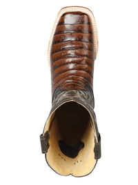 El General El Señor de los Cielos Men's Rodeo Boot Imitation Caiman Belly Leather–Brown 44937 - OriginalWestern.com