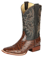 El General El Señor de los Cielos Men's Rodeo Boot Imitation Ostrich Leather–Brown 44934 - OriginalWestern.com