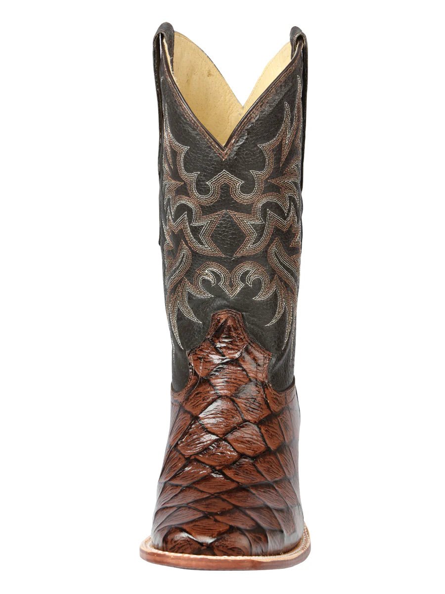 El General El Señor de los Cielos Men's Rodeo Boot Monster Fish Imitation Leather–Brown 44931 - OriginalWestern.com