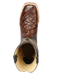 El General El Señor de los Cielos Men's Rodeo Boot Monster Fish Imitation Leather–Brown 44931 - OriginalWestern.com
