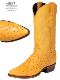 El General El Señor de los Cielos Men's Western Boot–Ostrich Print Leather Butter 40837 - OriginalWestern.com