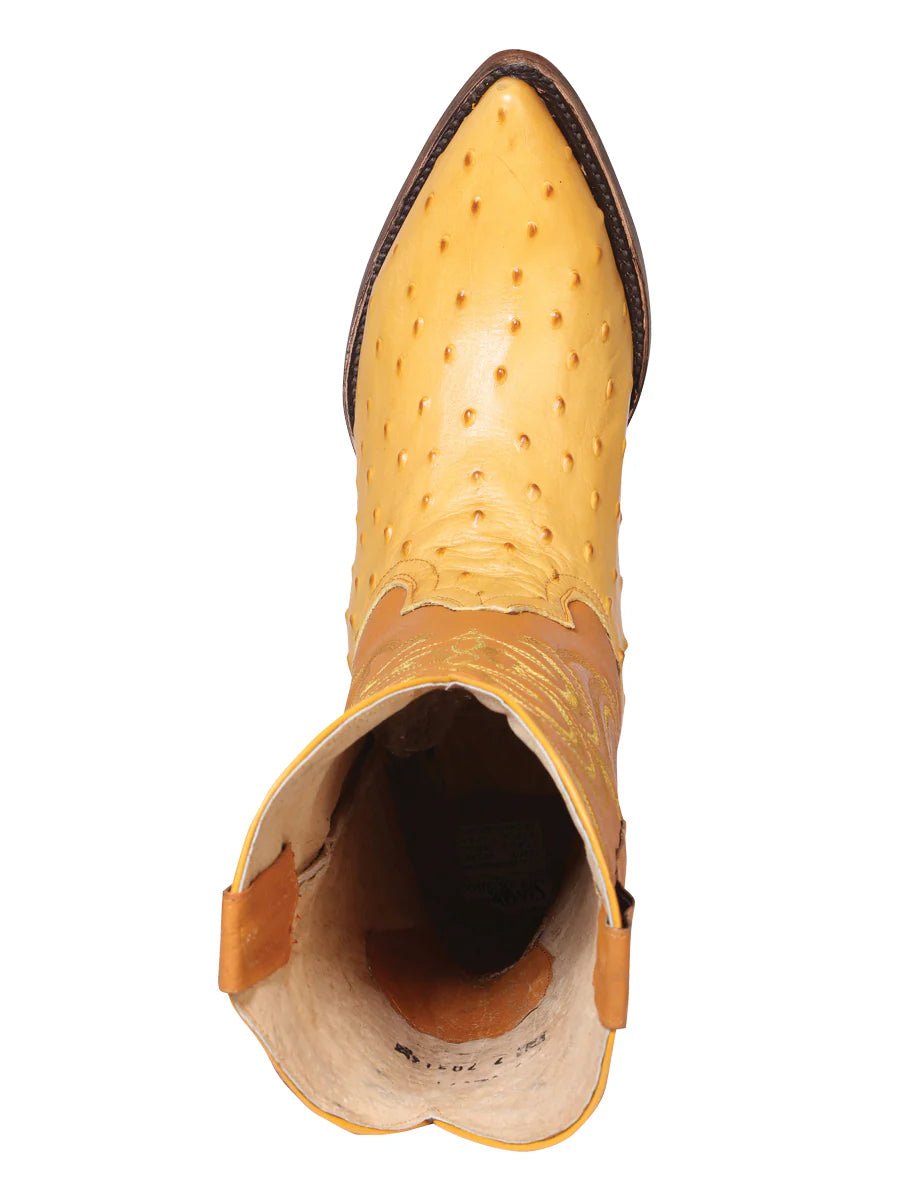 El General El Señor de los Cielos Men's Western Boot–Ostrich Print Leather Butter 40837 - OriginalWestern.com