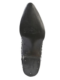 El General El Señor de los Cielos Men's Western Boots–Imitation Ostrich Leather Black 40836 - OriginalWestern.com