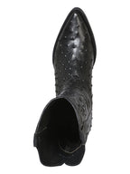 El General El Señor de los Cielos Men's Western Boots–Imitation Ostrich Leather Black 40836 - OriginalWestern.com