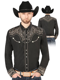 The General Embroidery Western Shirt Black/Gold 44198